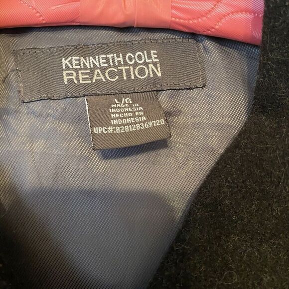 Kenneth Cole Reaction Wool Blend Jacket Full Zip Double Pockets Coat XL Black - Picture 2 of 7